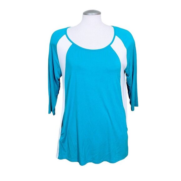Orange Fashion Village Top Women S M Bamboo Viscose Sustainable Aqua Colorbock - Picture 1 of 6